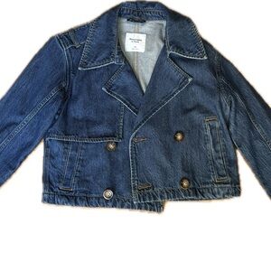 Cropped Trench Denim Jacket